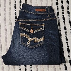 L.E.I. Dark Blue Flare & Wide Leg Jeans